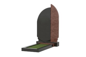 Комбинированный памятник с дополнительной подставкой в цветник