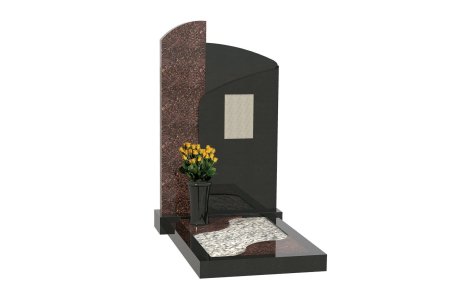 Нестандартный памятник с волнообразными плитами в цветник