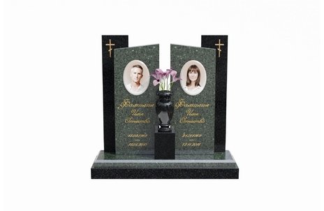 Памятник с двумя стелами, объединёнными консолью с вазочкой