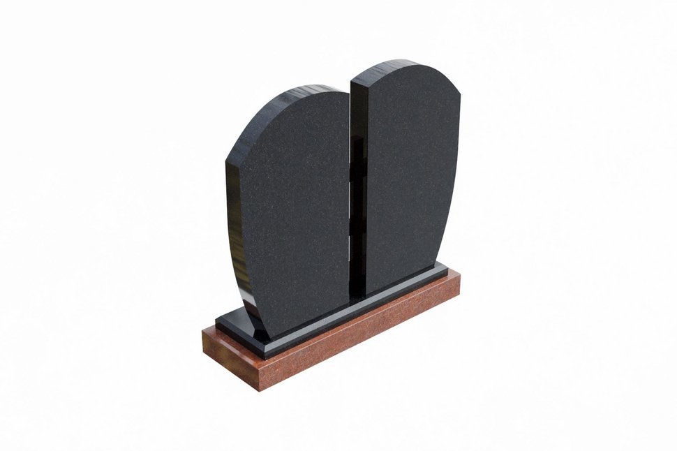 Памятник из двух стел с крестом