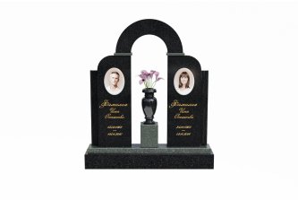 Двойной памятник с аркой и вазочкой