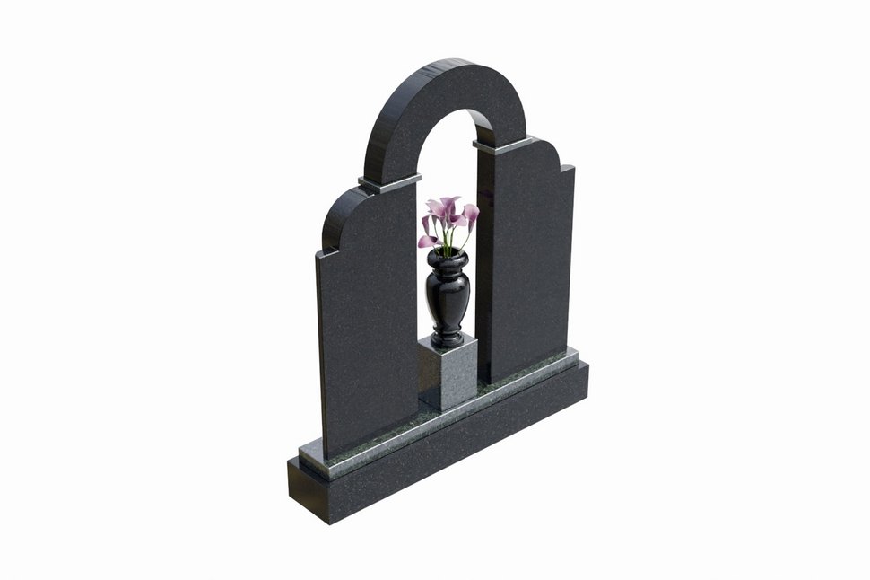 Двойной памятник с аркой и вазочкой