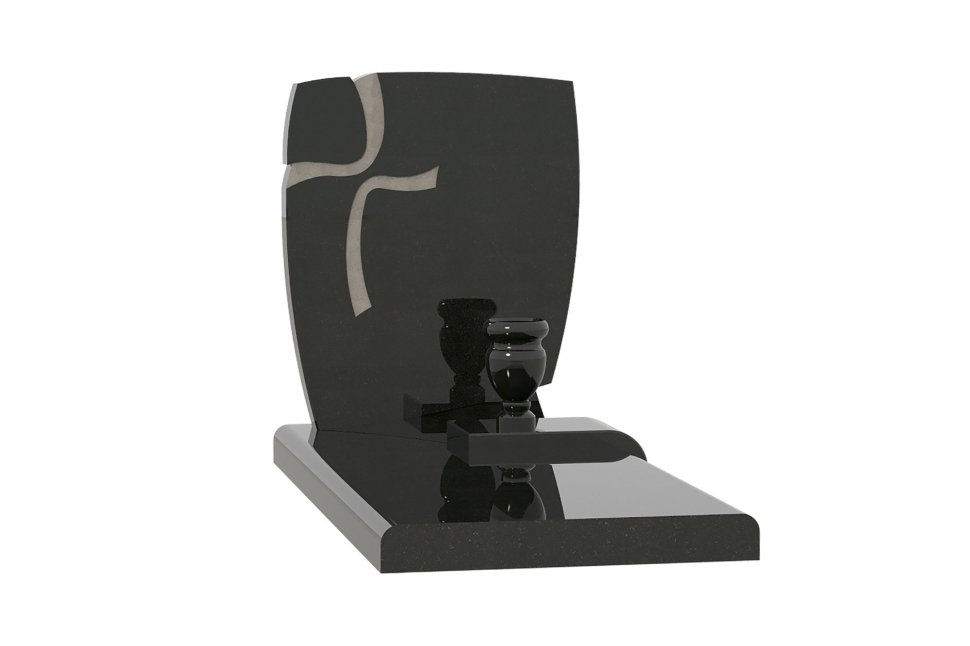 Памятник с гравированным крестом на стеле