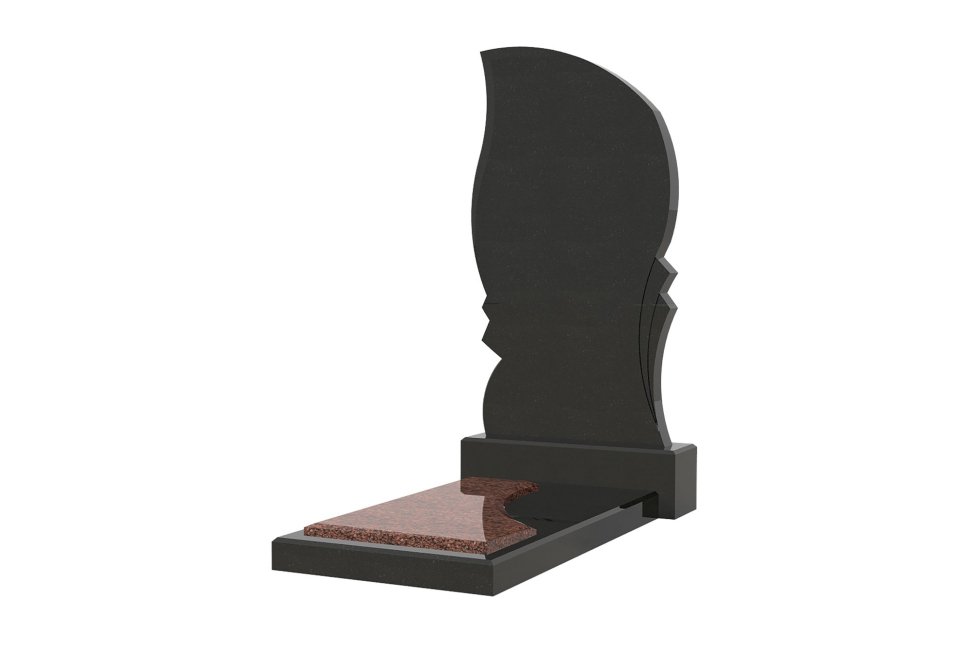 Памятник фигурной стелой и горизонтальными плитами