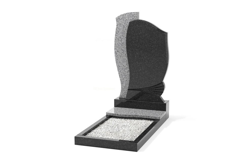 Комбинированный памятник с фигурными накладными стелами