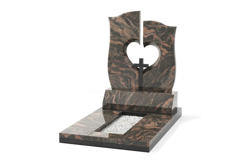 Памятник с воздушным сердцем и крестом