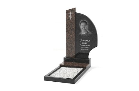 Комбинированный памятник с округлой стелой 