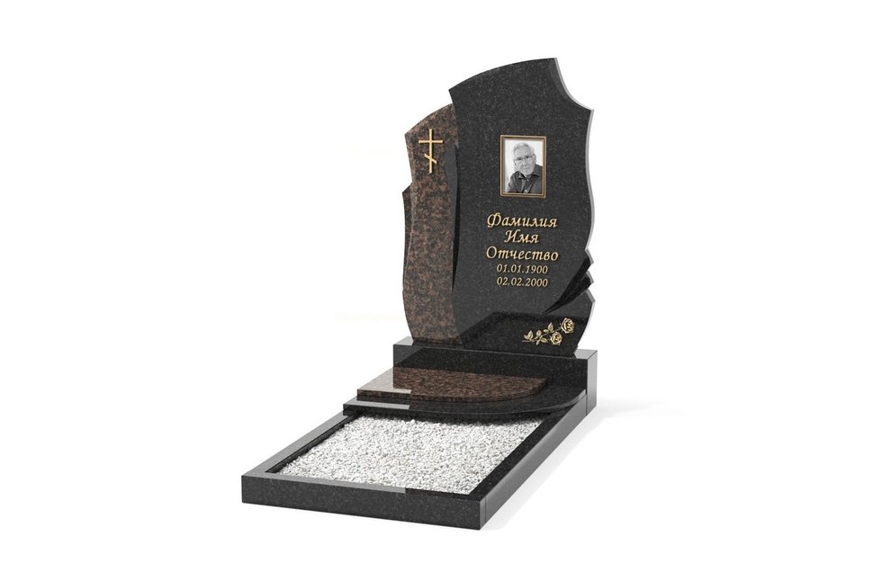 Оригинальный памятник с фигурными стелами