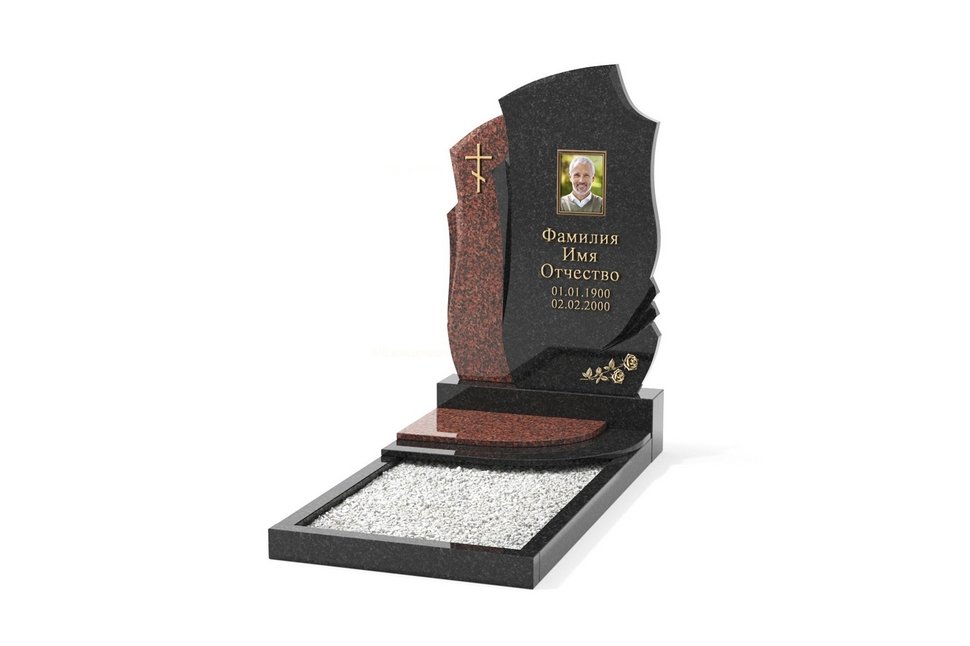 Оригинальный памятник с фигурными стелами