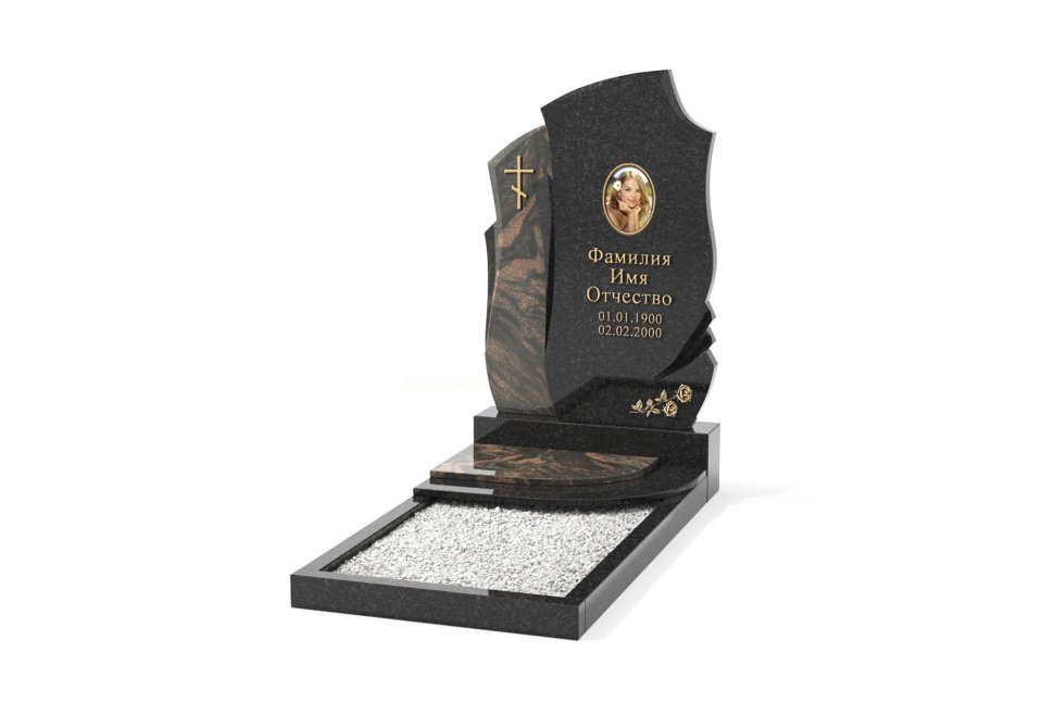 Оригинальный памятник с фигурными стелами