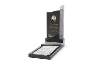 Комбинированный памятник со стелой в форме волны с приставной колонной