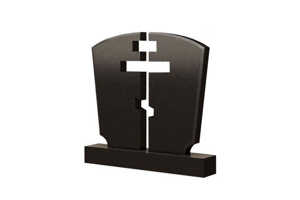 Две фигурные стелы с вырезанным крестом