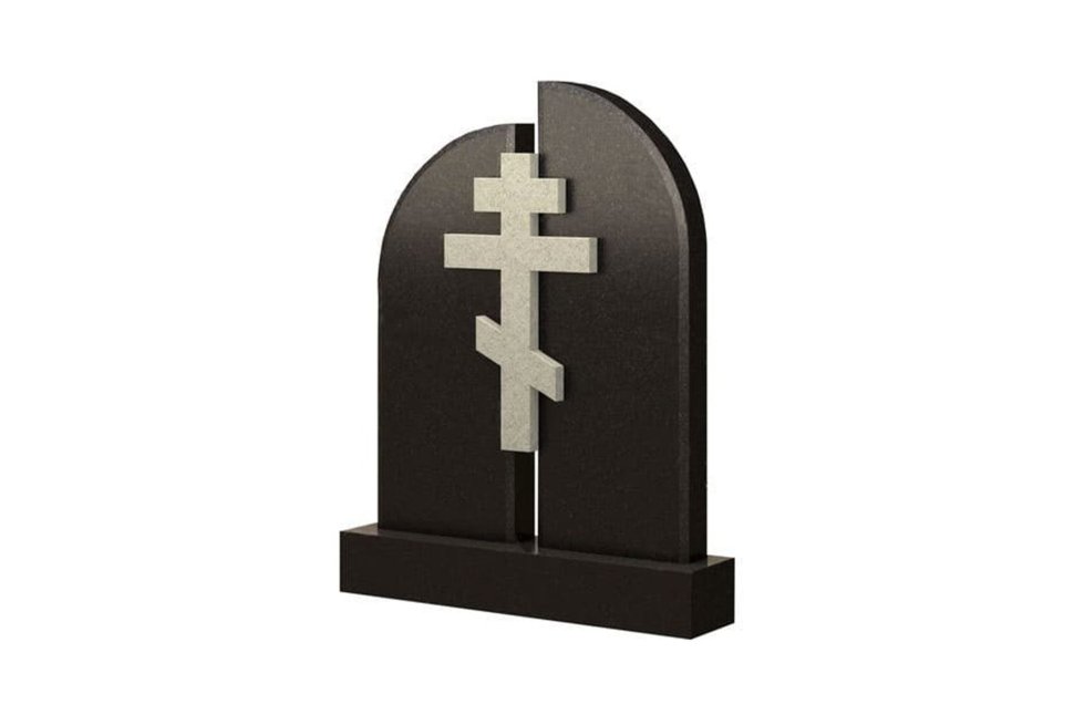 Памятник из двух стел с парящим крестом