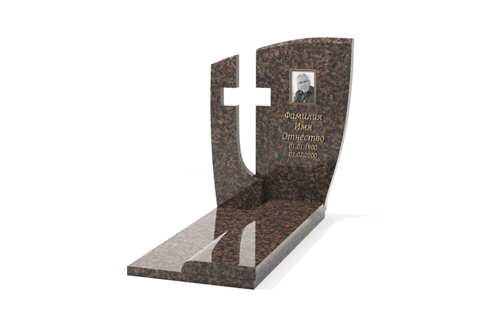 Памятник с воздушным крестом и двумя плитами