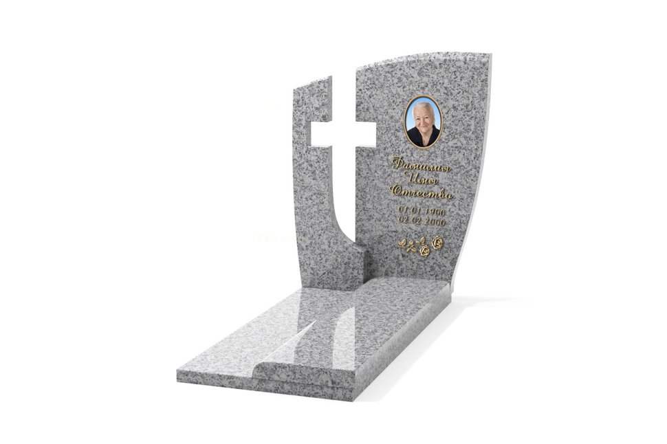 Памятник с воздушным крестом и двумя плитами