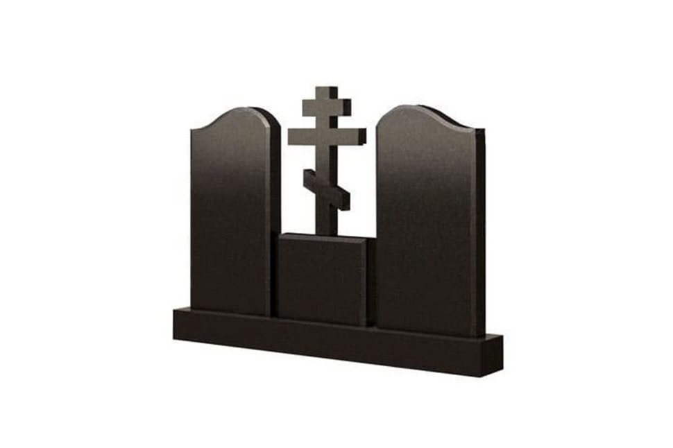 Две стелы с крестом на подставке