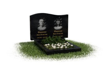 Классический горизонтальный памятник с формой волны