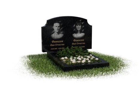 Классический горизонтальный памятник с формой резной арки