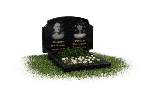 Классический горизонтальный памятник с формой резной арки