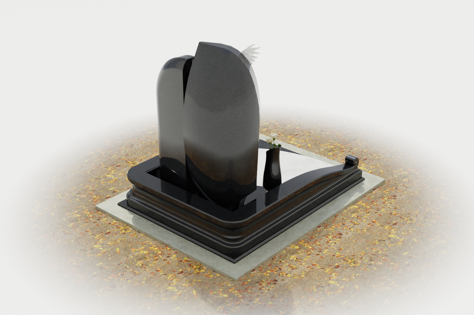 Памятник с чайками из мрамора