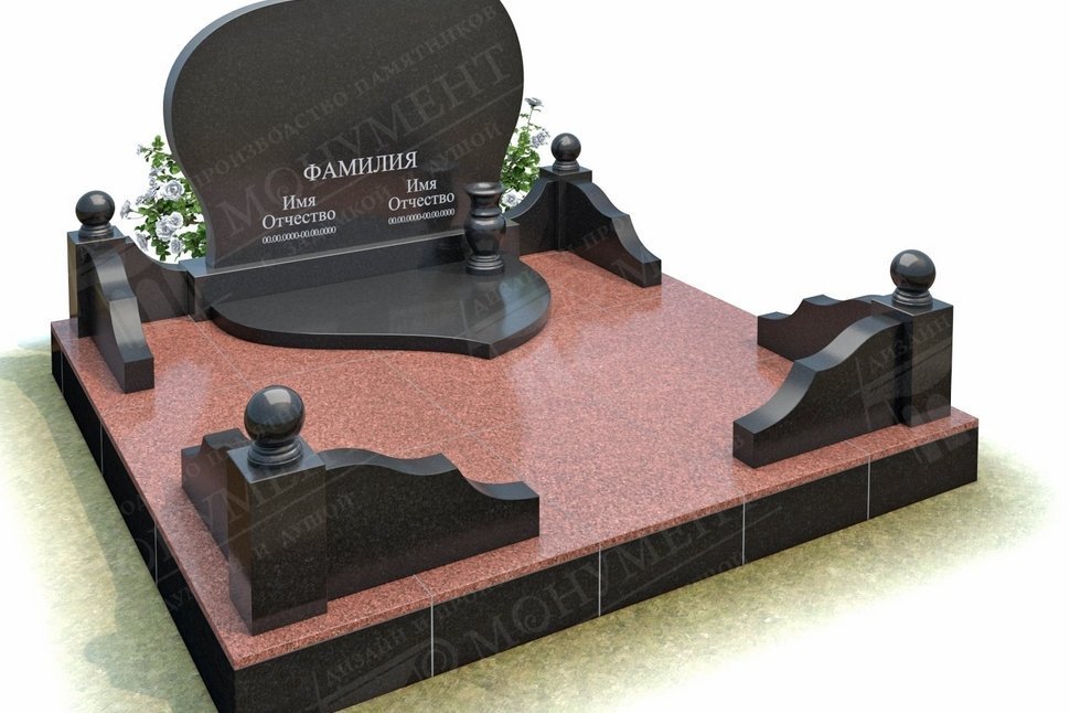 Мемориальный комплекс со статуей и коваными элементами